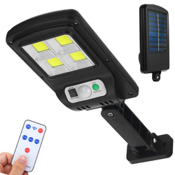LD-S4 | LED solární zahradní lampa s pohybovým a soumrakovým senzorem IP65 | 48 COB LED | IR dálkové ovládání