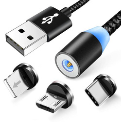 AM23 | 3in1 2M | Magnetic USB charging cable for phone charging | Quick Charge 3.0 2.4A