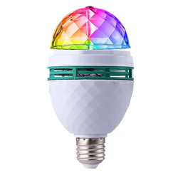 MA25-RGB-3W | Rotating disco ball bulb | RGB LED projector | E27