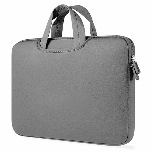 BR04 | Neoprene bag, 15.6 "laptop sleeve | handles, two side pockets | gray