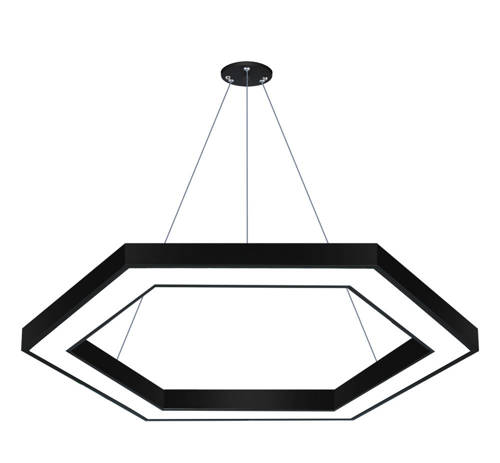 LPL-002 | Hanging LED ceiling lamp 80W | hexagon | aluminum | CCD not blinking | Φ120x6