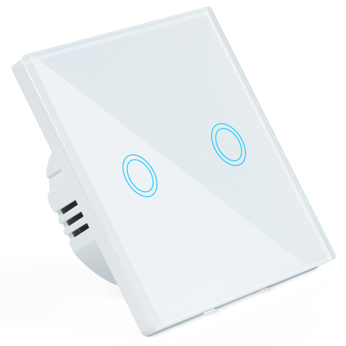 SW86-2 | Dual touch light switch | toughened glass | white