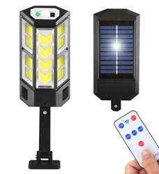 LD-05-M | LED-Solar-Gartenlampe mit Bewegungs- und Dämmerungssensor in Größe M | IP65 | 124 COB-LEDs | IR-Fernbedienung