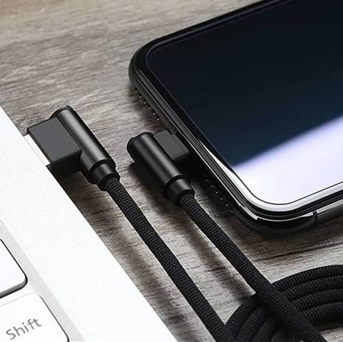 AM30 | Typ-C 1M | Abgewinkeltes USB-Kabel zum Aufladen des Telefons | Schnellladung 3.0 2.4A