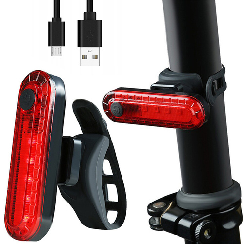 BL056 | LED Fahrradrücklicht | 5 LEDs, 4 Leuchtmodi, 50lm, eingebauter Akku