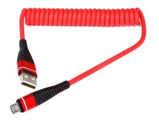 AM32 | Micro USB 1M | Spirál USB kábel a telefon töltéséhez | Gyorstöltés 3.0 2.4A