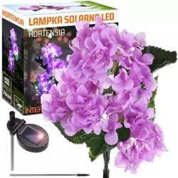 FLD-37-PURPLR | Kwiatek solarny | Ogrodowa lampa solarna LED Hortensja | 76 cm, 600 mAh