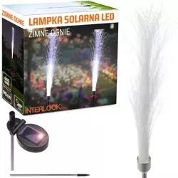 FLD-45-WHITE | Kwiatek solarny | Ogrodowa lampa solarna LED Zimne ognie | 90 cm, 600 mAh