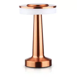 HJA14-COPPER | Bezprzewodowa lampka stołowa | Dotykowa lampka nocna z regulowaną barwą światła | Lampka USB