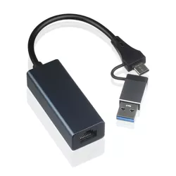 JC-WK03-GREY | Karta sieciowa Ethernet USB 3.0 | Adapter 2w1  | Adapter USB-C