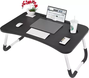 LFD-6040-BLACK | Podkładka pod laptopa | Składany stolik śniadaniowy | Podstawka do łóżka
