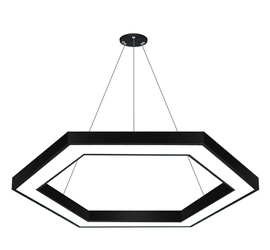 LPL-002 | Lampa sufitowa wisząca LED 80W | heksagon | aluminium | CCD niemrugająca | Φ120x6