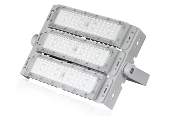 TMN-150W-SILVER | Profesjonalny halogen LED | Mocne oświetlenie  do hal sportowych, fabryk, domu |  Aluminiowa lampa | Naświetlacz z regulowanym uchwytem