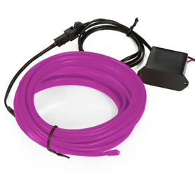 Zestaw El Wire Fioletowy 1M - Światłowód Ambient Light EL Wire z odzielnym inverterem 12V