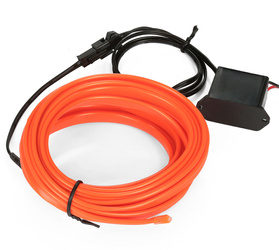 Zestaw El Wire Pomarańczowy 10M - Światłowód Ambient Light EL Wire z odzielnym inverterem 12V
