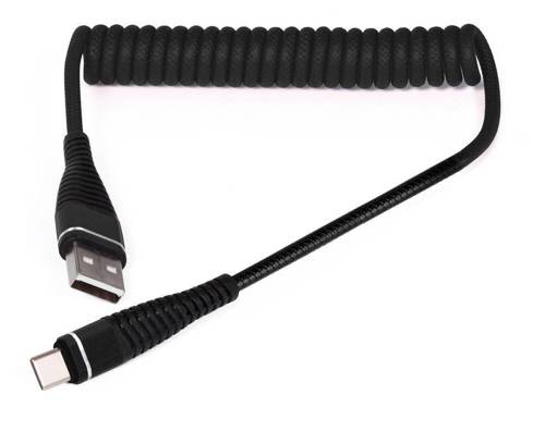 AM32 | Type-C 1M | Spiralny kabel USB do ładowania telefonu | Quick Charge 3.0 2.4A
