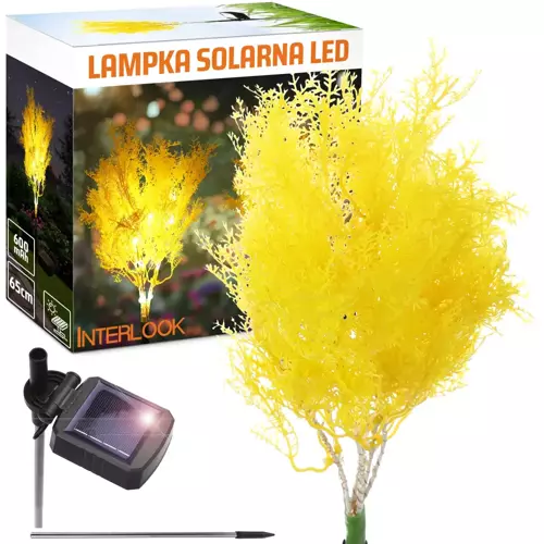 FLD-43-YELLOW | Kwiatek solarny | Ogrodowa lampa solarna LED | 65 cm, 600 mAh