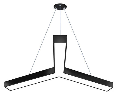 LPL-001 | Lampa sufitowa wisząca LED 40W | kształt Y | aluminium | CCD niemrugająca | Φ120x10x6