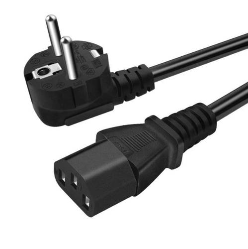 PE-1.5-1.5M-Black | Kabel sieciowy 220-250V 2A | pobór prądu max 500W