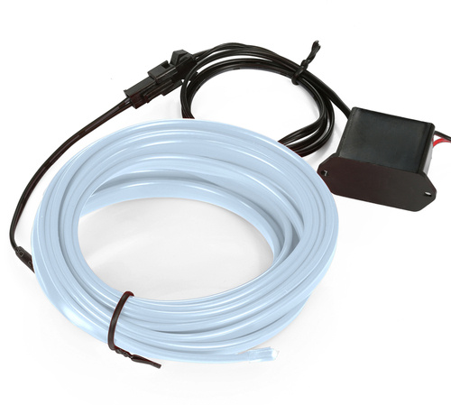Zestaw El Wire Ice Blue 1M - Światłowód Ambient Light EL Wire z odzielnym inverterem 12V