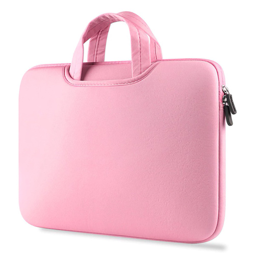 BR04 | Geantă din neopren, husă pentru laptop de 15,6 inchi | mânere, două buzunare laterale | roz