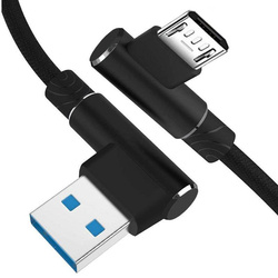 AM30 | Micro-USB 2M | Vinklad telefonladdning USB-kabel | Snabbladdning 3.0 2.4A
