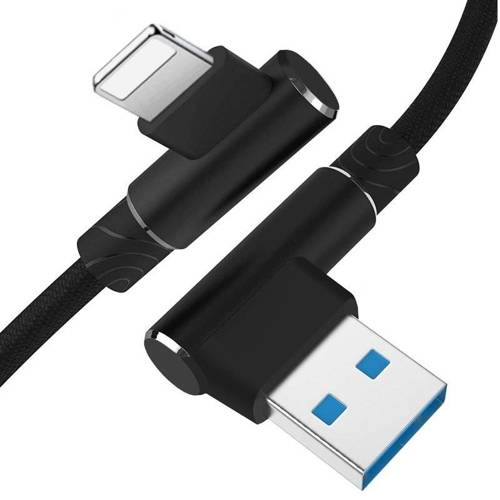 AM30 | Apple Lightning 2M | Vinklad telefonladdning USB-kabel | iPhone 5 6 7 8 X 11 2.4A