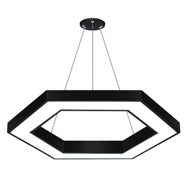 LPL-002 | Lampa sufitowa wisząca LED 60W | heksagon | aluminium | CCD niemrugająca | Φ100x6